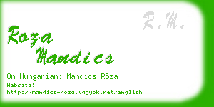roza mandics business card