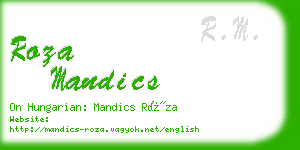 roza mandics business card